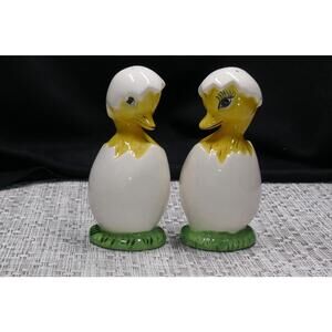 Vintage Shelley Chick Egg Salt & Pepper Shakers: Hand-Painted Ceramic Decor